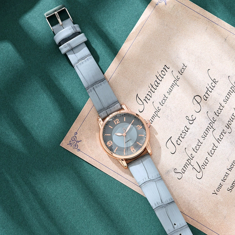Leisure Alloy And Imitation Leather Women's Watch With Round Dial And Pin Buckle - Image 3