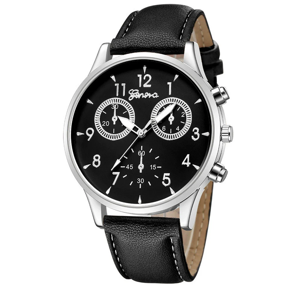 Leisure Alloy Case Stainless Steel Clasp Imitation Leather Strap Round Dial Pu Belt Quartz Watch With Printed Logo And Luminous Exquisite Dial For Men - Image 17