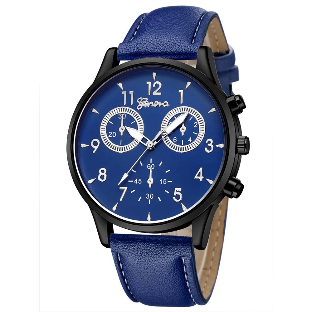 Leisure Alloy Case Stainless Steel Clasp Imitation Leather Strap Round Dial Pu Belt Quartz Watch With Printed Logo And Luminous Exquisite Dial For Men - Image 22