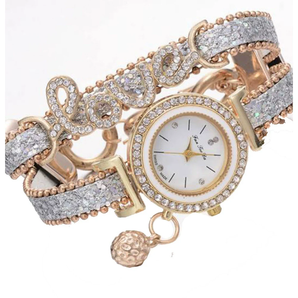 Leisure Alloy Pu Stainless Steel Round Dial Women's Bracelet Quartz Watch - Image 2