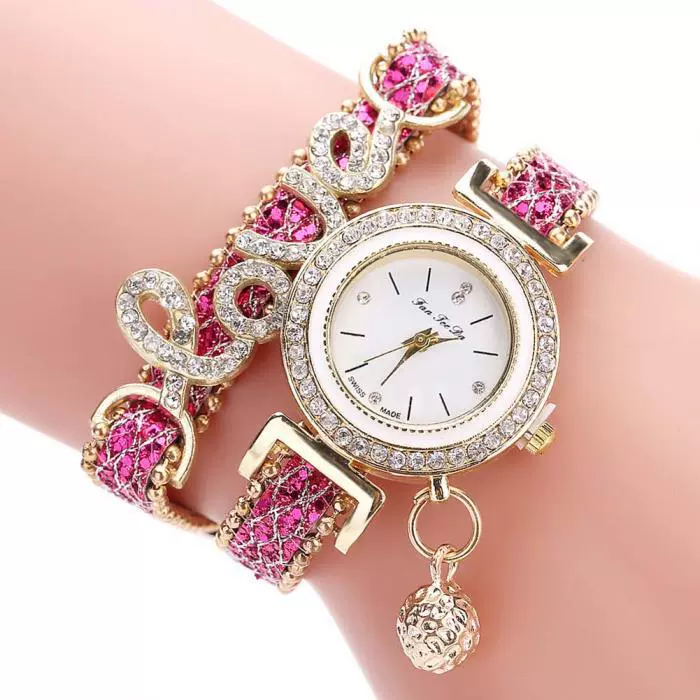 Leisure Alloy Pu Stainless Steel Round Dial Women's Bracelet Quartz Watch - Image 6