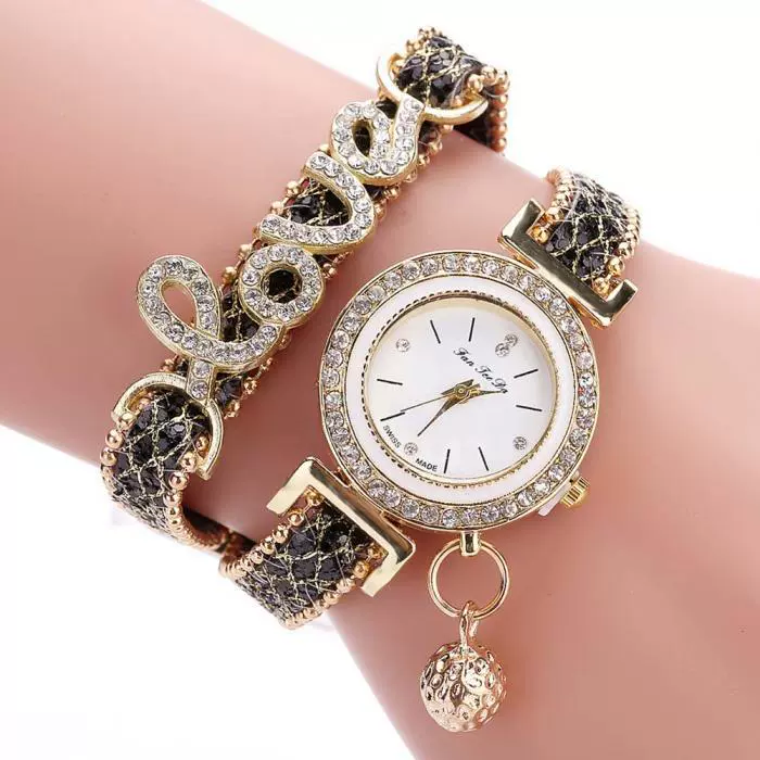 Leisure Alloy Pu Stainless Steel Round Dial Women's Bracelet Quartz Watch - Image 7