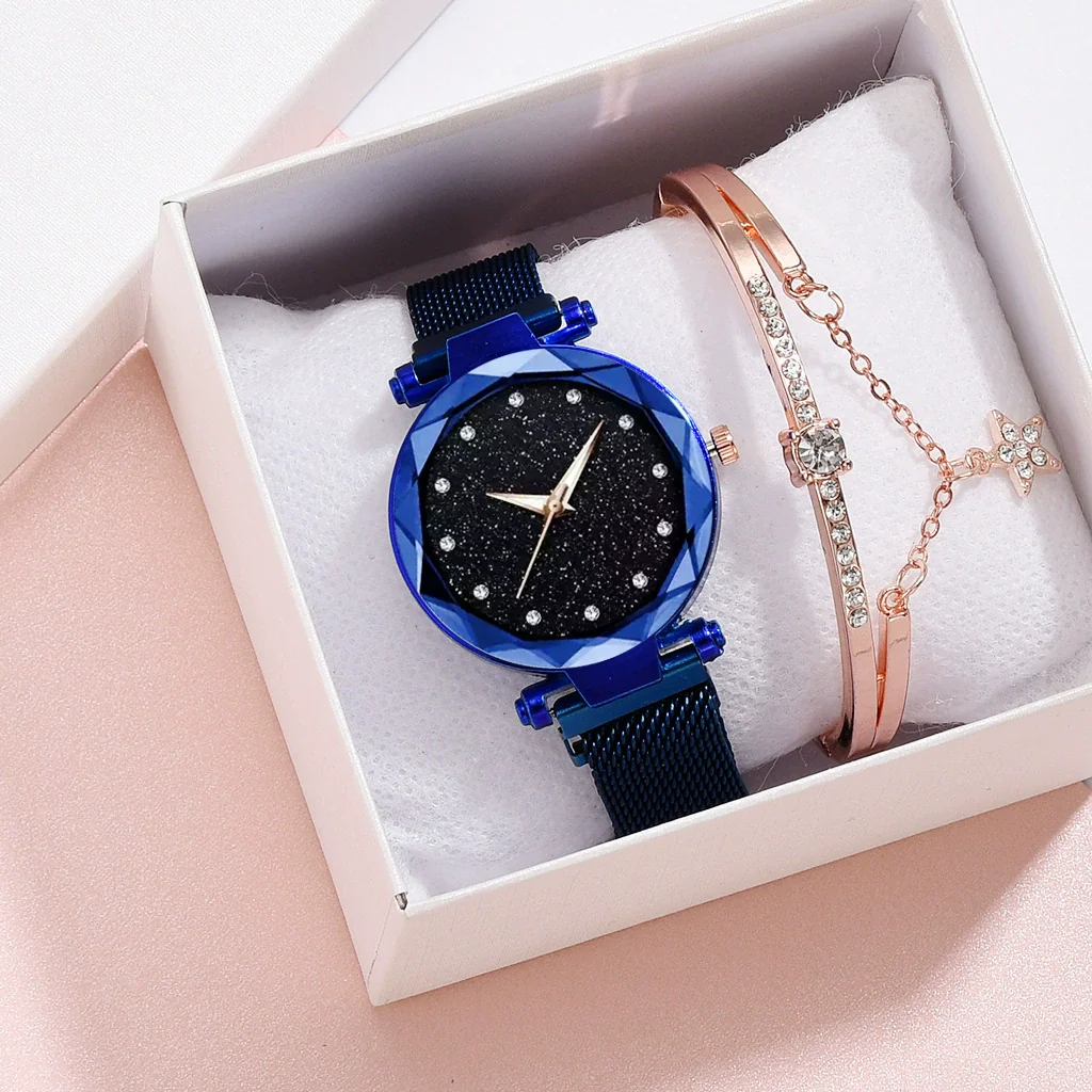 Leisure Alloy Women's Quartz Watch And Bracelet Twopiece Set With Magnet Buckle And Round Dial - Image 16