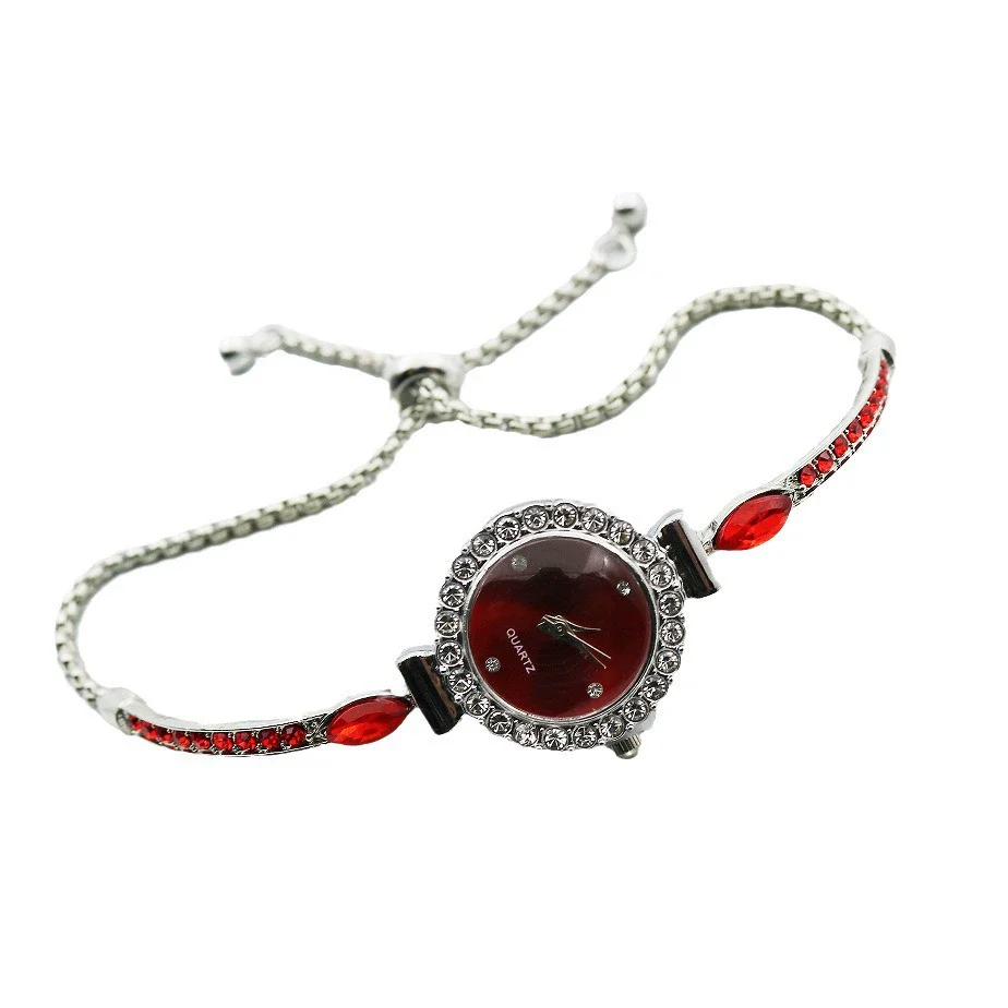 Leisure Diamond Bracelet Watch For Women Alloy Case Stainless Steel Strap Round Dial - Image 5