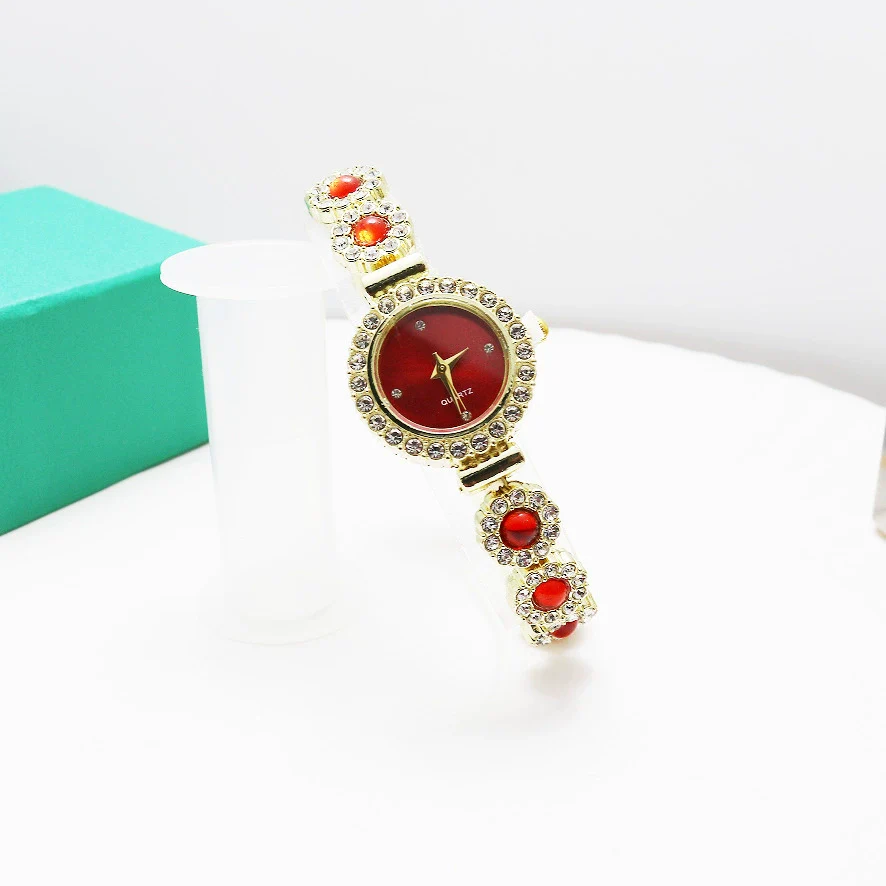 Leisure Fashion Women's Watch Alloy Case Stainless Steel Strap Mineral Strengthened Mirror Round Dial Chalcedony Bracelet Quartz Watch - Image 8