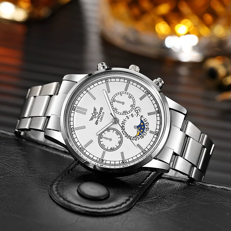 Leisure Hightech Alloy Band Quartz Watch With Round Dial For Men - Image 7