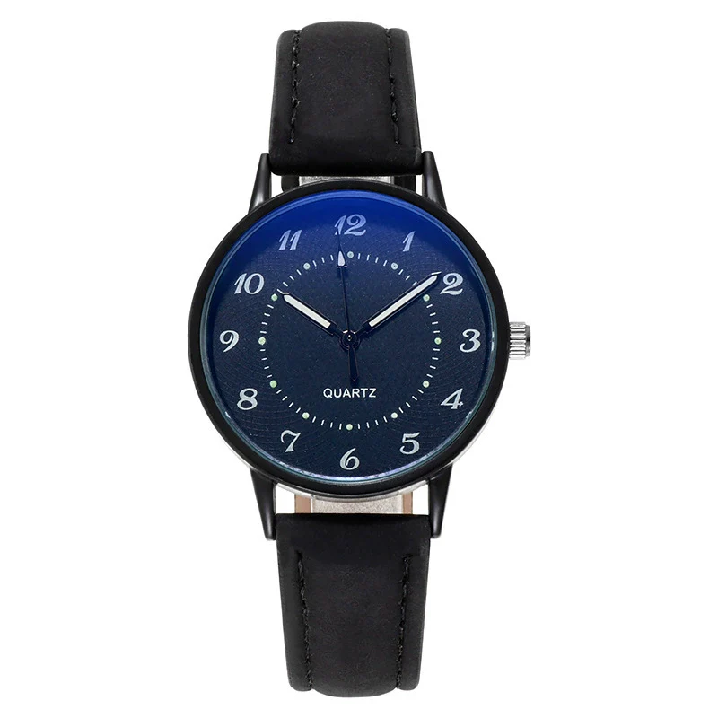 Leisure Luminous Waterproof Quartz Watch For Women Alloy Case Imitation Leather Strap Round Dial - Image 5