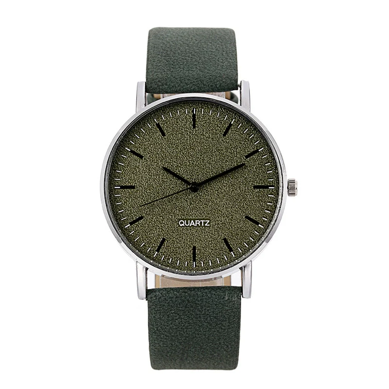Leisure Retro Couple Quartz Watch Alloy Case Imitation Leather Strap Stainless Steel Clasp Round Dial