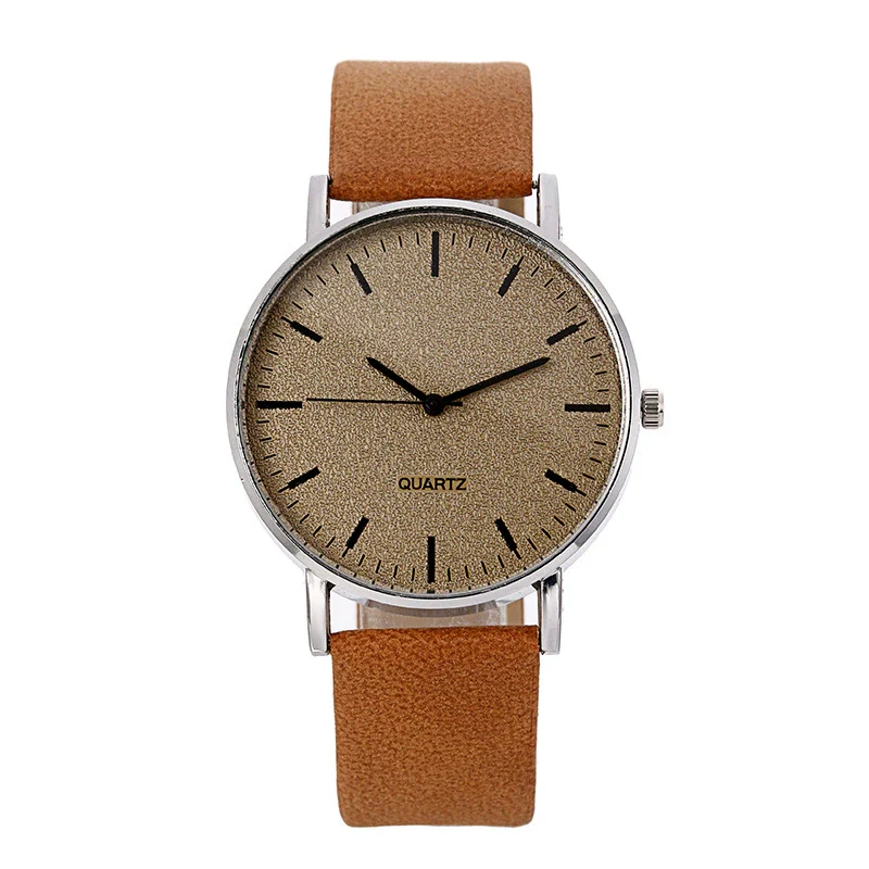 Leisure Retro Couple Quartz Watch Alloy Case Imitation Leather Strap Stainless Steel Clasp Round Dial - Image 2