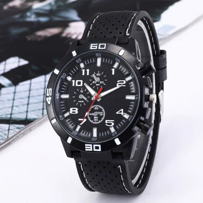 Leisure Sports Watch Plastic Case Silicone Strap Iron Clasp Round Dial - Image 2