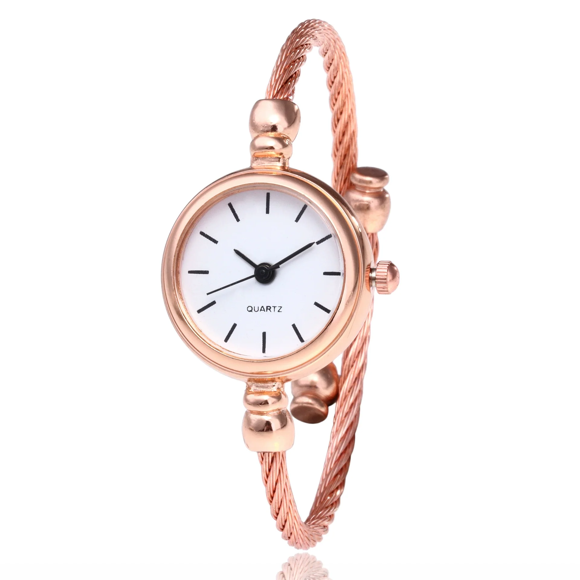 Leisure Style Alloy Bracelet Pointer Female Student Round Dial Decorative Watch - Image 15