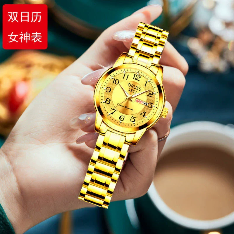 Leisure Ultrathin Waterproof Quartz Watch For Couples Tungsten Steel Alloy Mineral Strengthened Glass Mirror Round Dial - Image 6