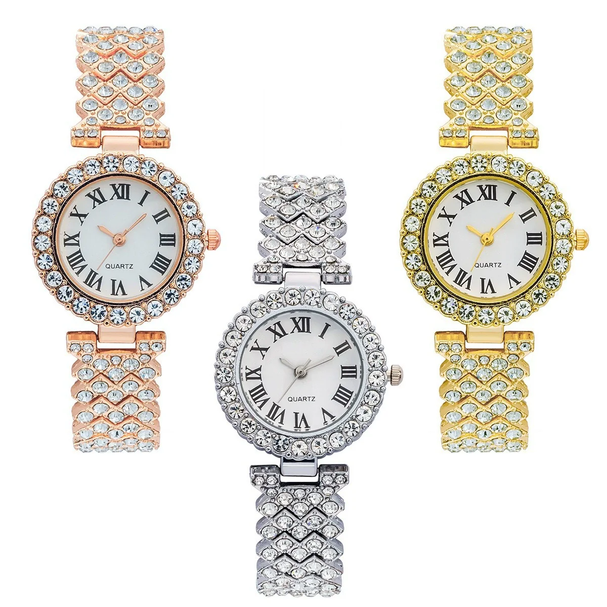 Leisure Women's Alloy Bracelet Watch With Roman Pattern And Titanium Buckle