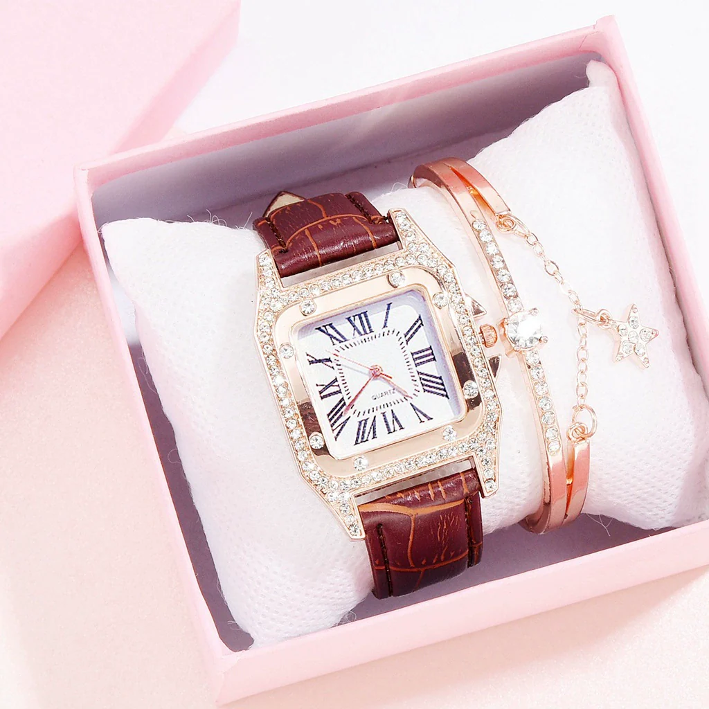 Leisure Women's Watch Alloy Case Imitation Leather Strap Spiral Crown Pin Buckle Round Dial - Image 21