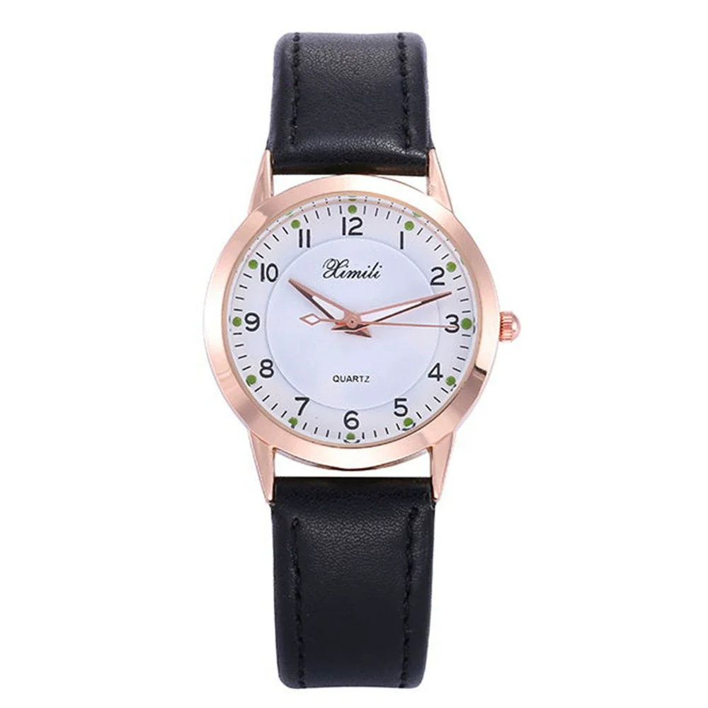 Leisure Women's Watch With Imitation Leather Strap Alloy Case Round Dial And Stainless Steel Buckle - Image 6