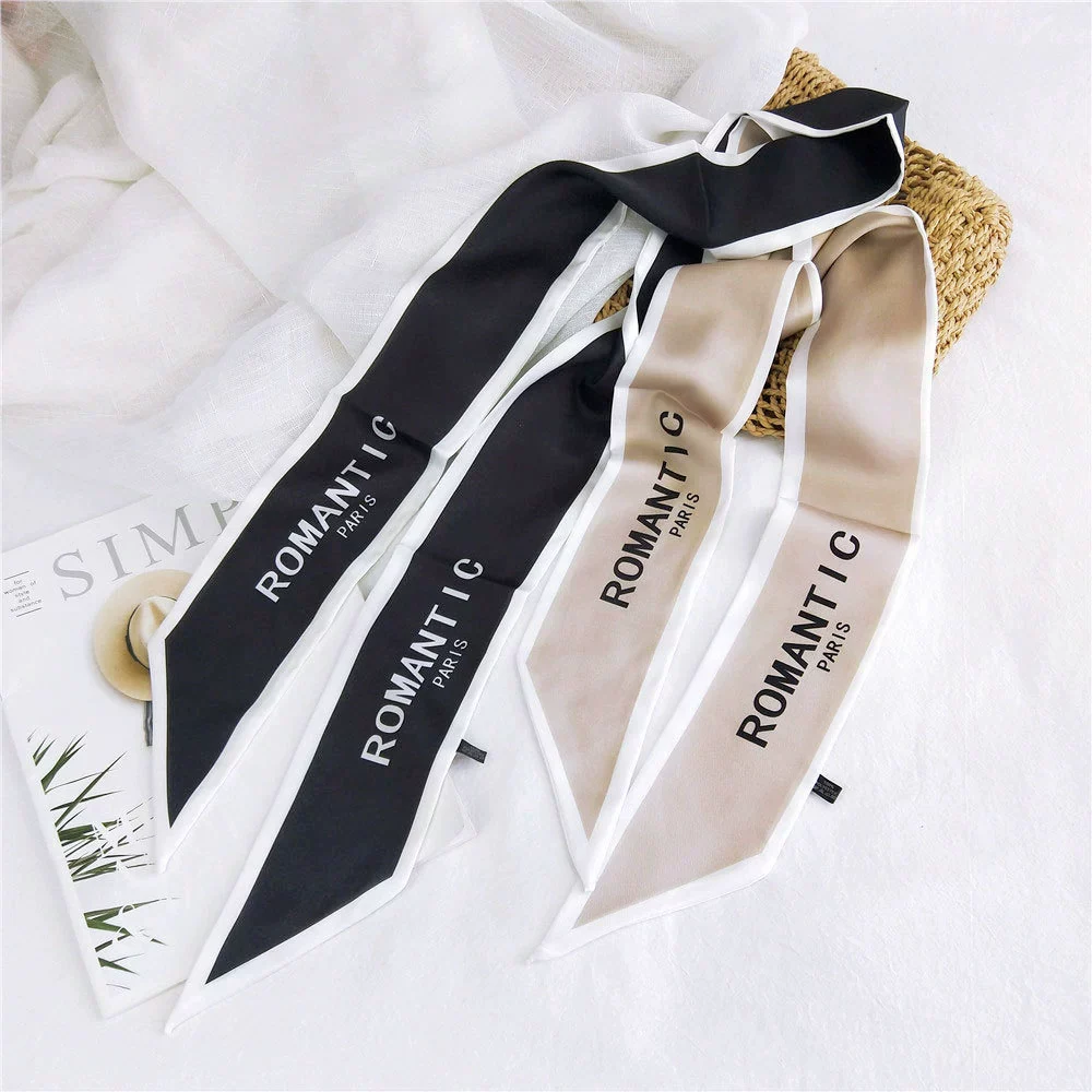 Letter Long Hair Band Scarf Women's Allseason Decoration Scarf - Image 2