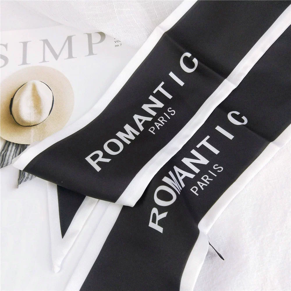 Letter Long Hair Band Scarf Women's Allseason Decoration Scarf - Image 3