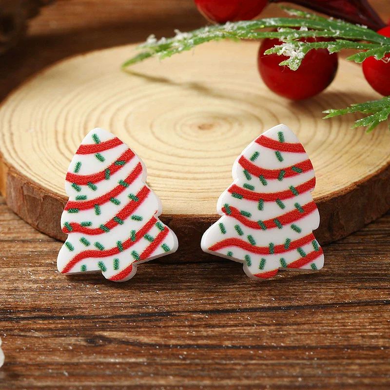 Light Luxury Christmas Acrylic Earrings Fashion Plants And Flowers Style - Image 3