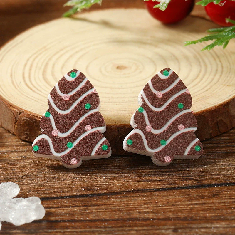 Light Luxury Christmas Acrylic Earrings Fashion Plants And Flowers Style - Image 6