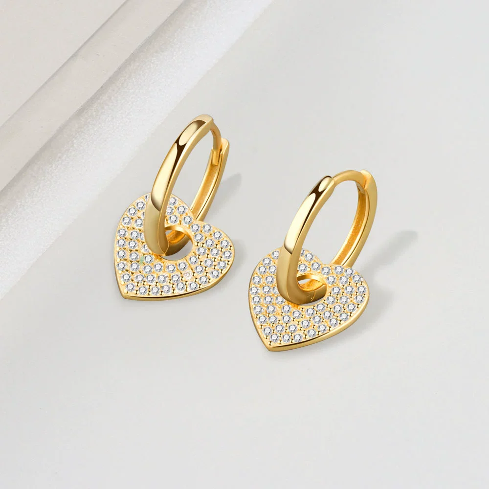 Light Luxury Ear Buckle S925 Sterling Silver Geometric Love Design Jewelry For Women