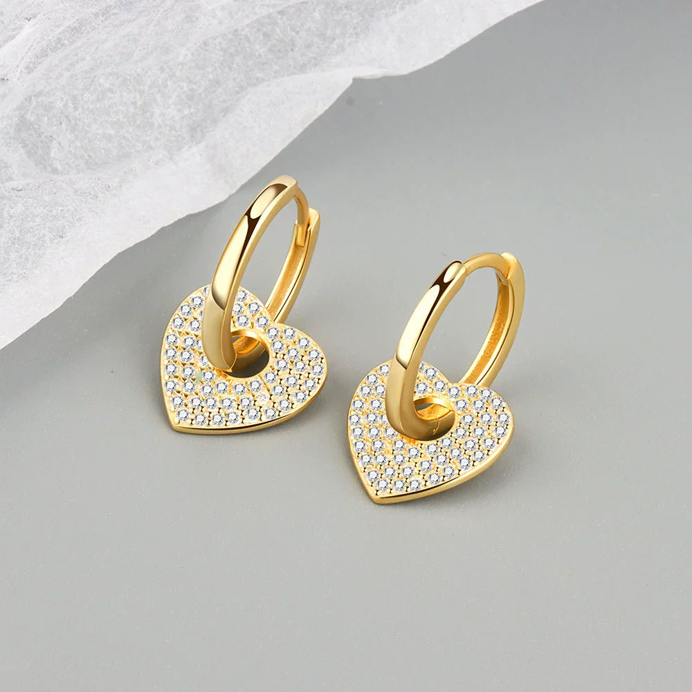 Light Luxury Ear Buckle S925 Sterling Silver Geometric Love Design Jewelry For Women - Image 6