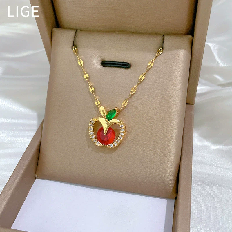 Light Luxury Elegant Gorgeous Geometric Titanium Steel And Copper Necklace For Women And Men - Image 3