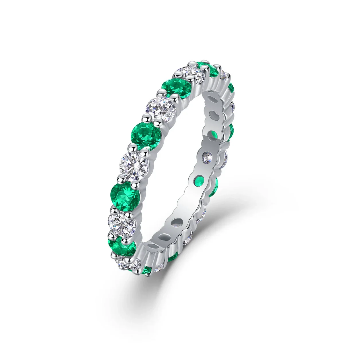 Light Luxury Highend Elegant S925 Silver Ring Inlaid With Sapphire And Moissanite Geometric Style For Women And Men - Image 8
