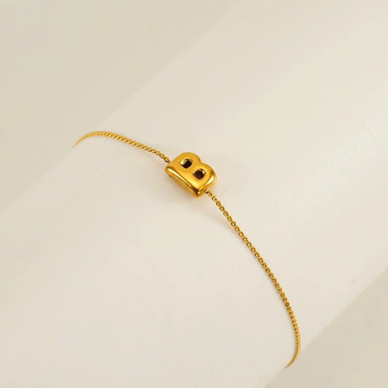 Light Luxury 316L Stainless Steel Letter Bracelet With Diamond Design For Women - Image 7