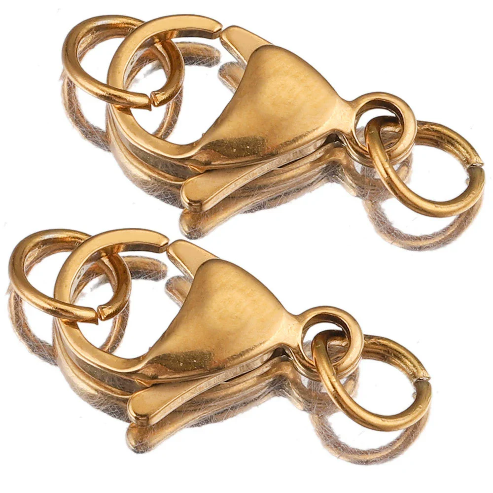 Lobster Buckle With Open Ring Connection Dog Buckle Stainless Steel Electroplated Diy Jewelry Accessories For Necklace And Bracelet - Image 4