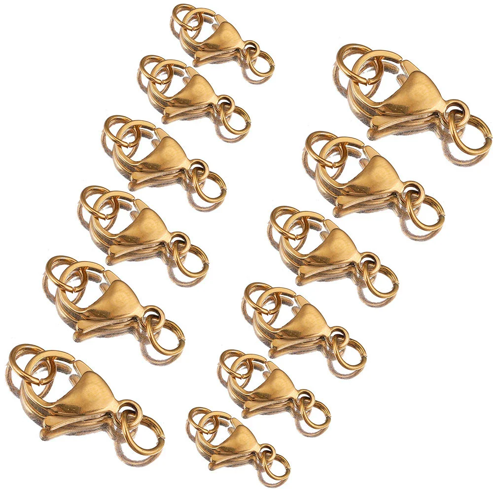 Lobster Buckle With Open Ring Connection Dog Buckle Stainless Steel Electroplated Diy Jewelry Accessories For Necklace And Bracelet - Image 5