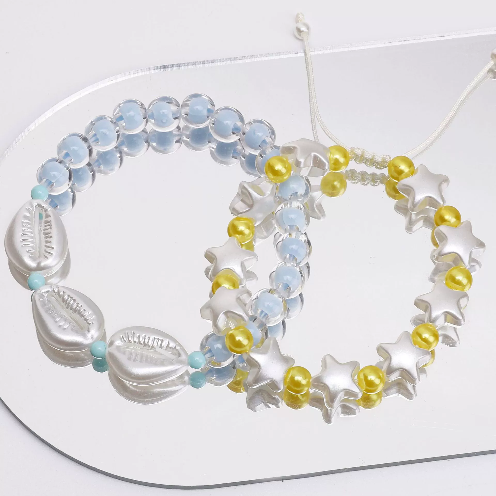 Loose Beads Abs Specialshaped Pearl Fivepointed Star Scallop Handmade Diy Bracelet Necklace Pendant Material Bag Accessories Geometric Style - Image 3