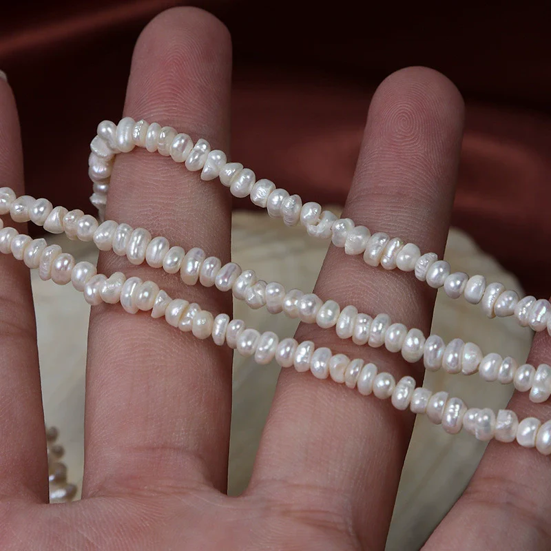 Loose Beads Natural Freshwater Pearl Asymmetrical Flat Piece For Diy Handmade Beaded Jewelry Clavicle Chain Material - Image 2