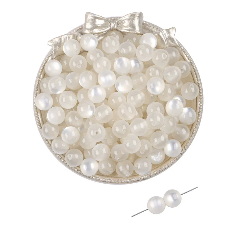 Loose Beads Plastic Resin Natural Style Round Cat's Eye Handmade Diy Bracelet Necklace Accessories - Image 5