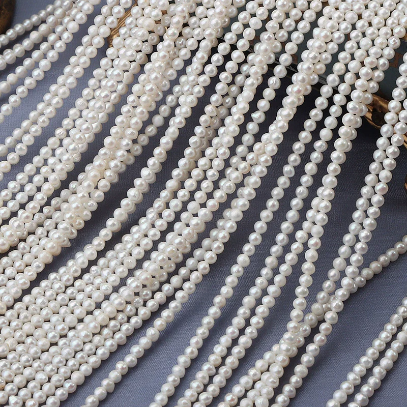 Loose Freshwater Pearl Beads Matte Nearly Round Diy Jewelry Material - Image 3
