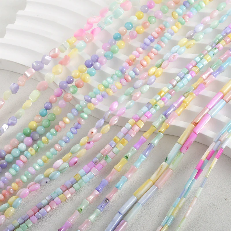 Loose Freshwater Shell Rice Beads Dyeing Handmade Beaded Bracelet Necklace Material Accessories