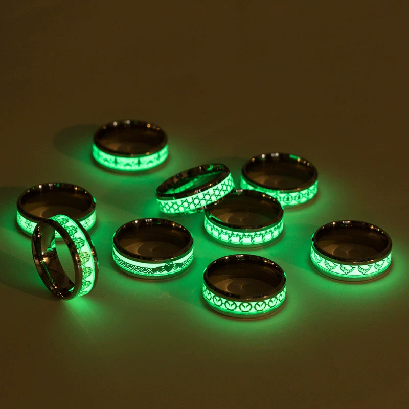 Luminous Elephant Ring Animal Series Jewelry Stainless Steel Dripping Oil Unisex - Image 4