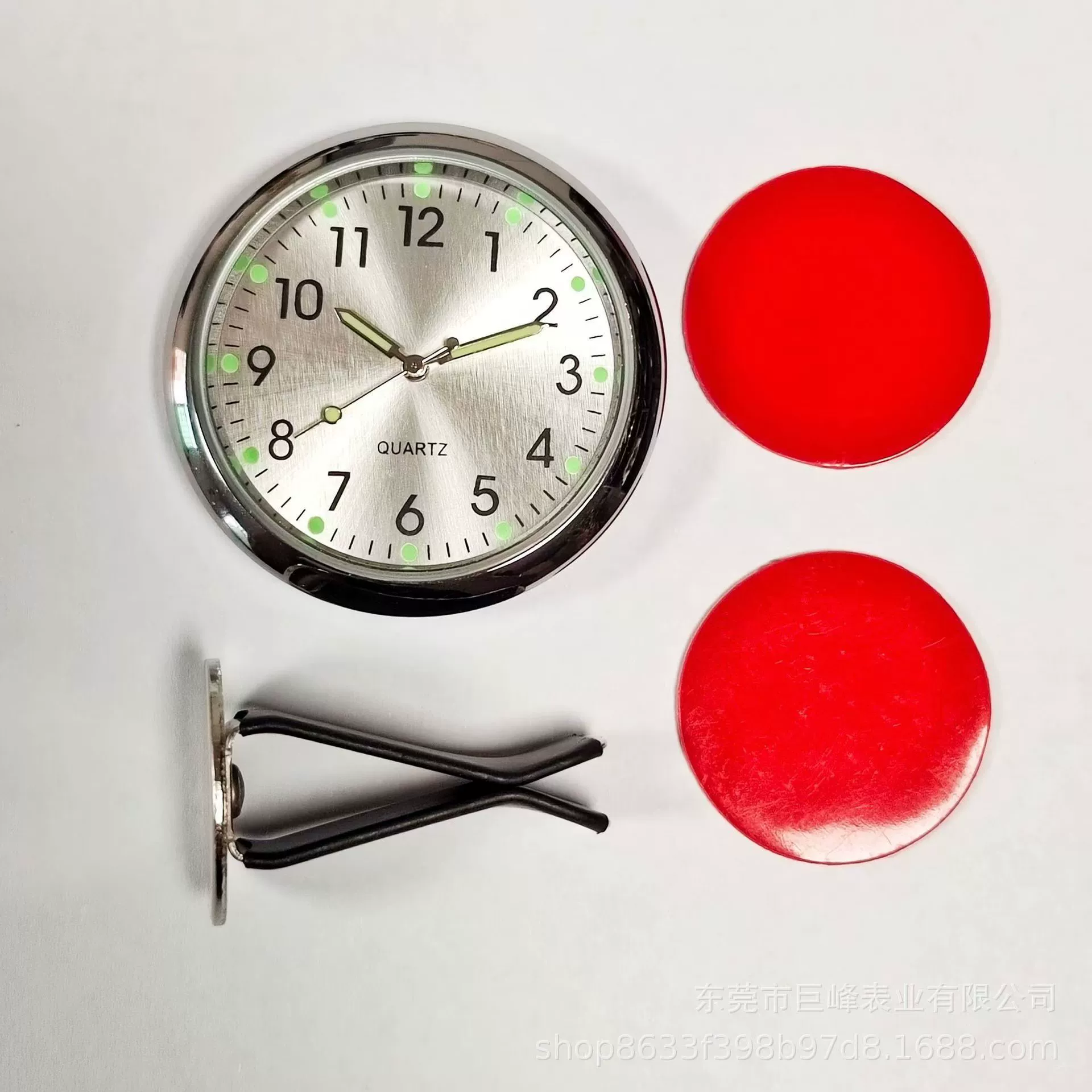 Luminous Metal Car Clock Air Vent Clip Round Dial Alloy Case Business Style - Image 2
