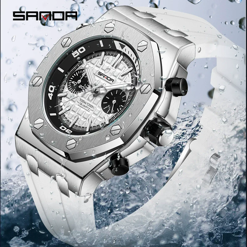 Luminous Quartz Watch Zinc Alloy Case Mineral Reinforced Glass Mirror Stainless Steel Buckle Leisure Style Waterproof Round Dial