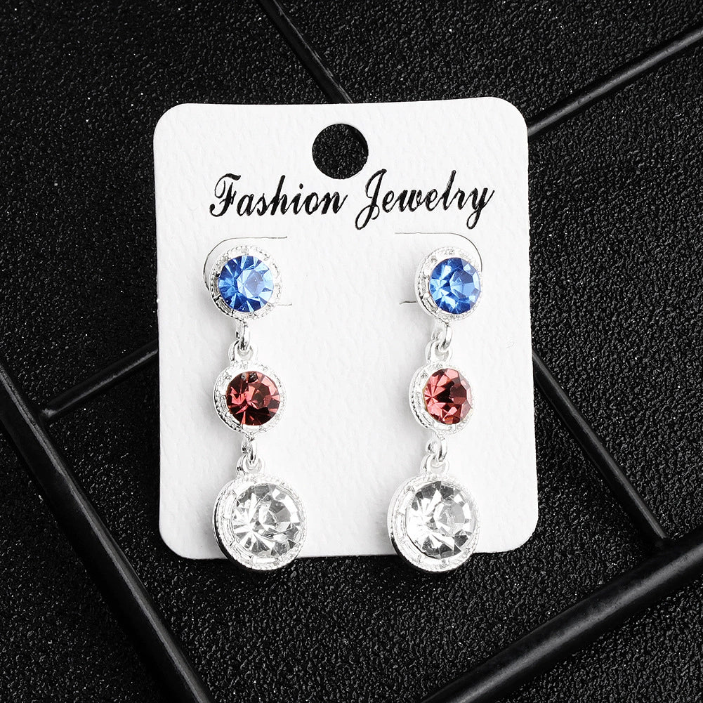 Luxury Bridal Jewelry Retro Marquise Rhinestone Alloy Drop Shape Earrings Set With Gemstones For Women - Image 8