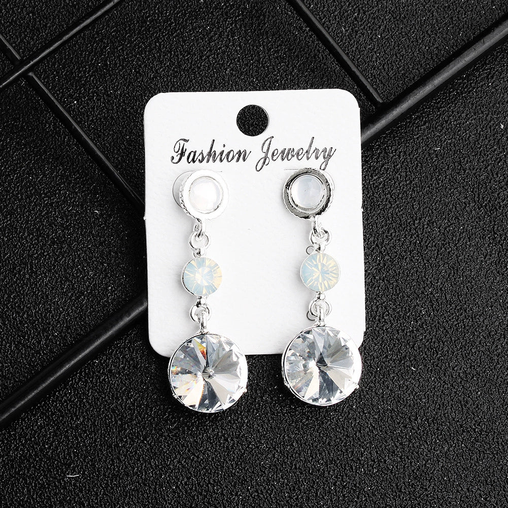 Luxury Bridal Jewelry Retro Marquise Rhinestone Alloy Drop Shape Earrings Set With Gemstones For Women - Image 9