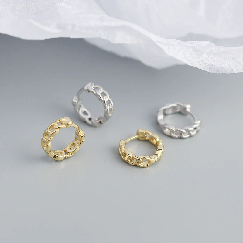 Luxury Metal S925 Sterling Silver Geometric Style Electroplated Casual Earrings - Image 4