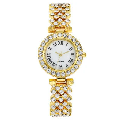 Luxury Women's Diamond Watch Alloy Case Steel Strap Round Dial Quartz - Image 2