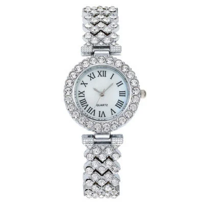 Luxury Women's Diamond Watch Alloy Case Steel Strap Round Dial Quartz - Image 3