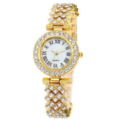 Luxury Women's Diamond Watch Alloy Case Steel Strap Round Dial Quartz - Image 6