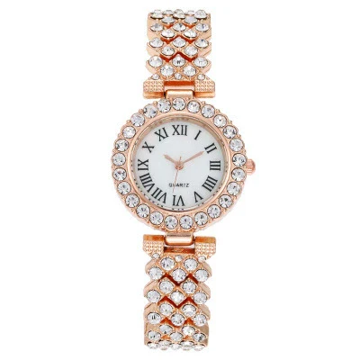 Luxury Women's Diamond Watch Alloy Case Steel Strap Round Dial Quartz - Image 8