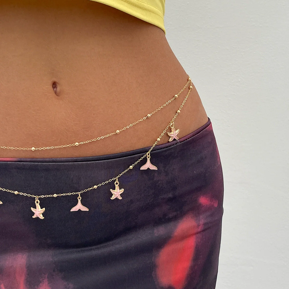 Marine Holiday Wind Starfish Fishtail Waist Chain Sexy Metal Body Chain Copperclad Iron Chain Alloy Dripping Oil - Image 2