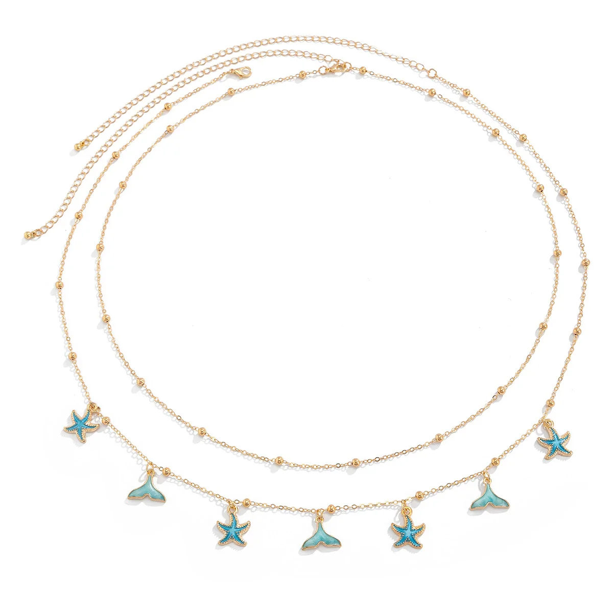 Marine Holiday Wind Starfish Fishtail Waist Chain Sexy Metal Body Chain Copperclad Iron Chain Alloy Dripping Oil - Image 5