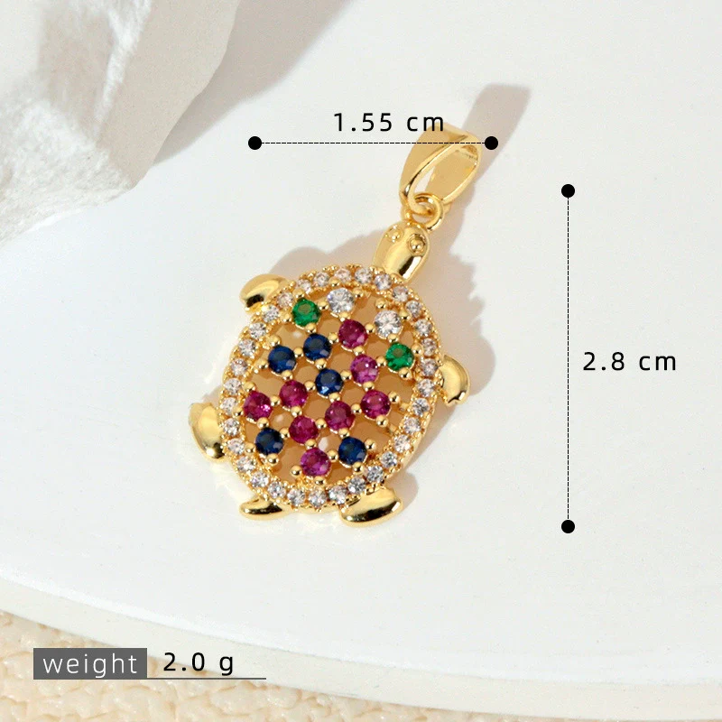 Marine Series Animal Turtle Pendant Necklace Copper Microinlaid Electroplating - Image 22