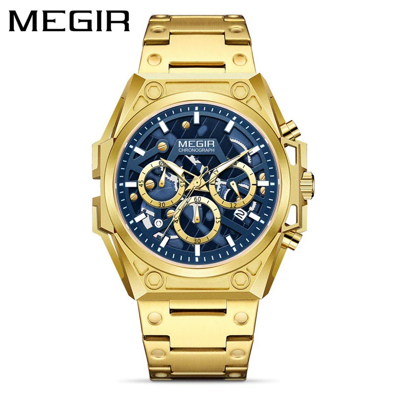 Men's 316 Stainless Steel Hollow Fashion Sports Chronograph Quartz Round Watch - Image 2