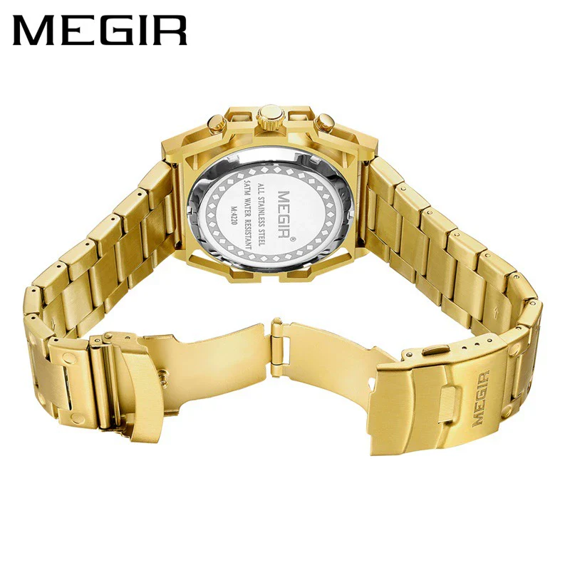 Men's 316 Stainless Steel Hollow Fashion Sports Chronograph Quartz Round Watch - Image 5